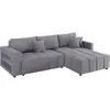 Image de Canapé d'angle convertible 3 places en tissu jacquard chenille gris