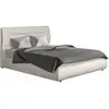 Image de Lit coffre en velours beige 140 x 190 cm
