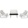 Image de Salon de jardin 4 places en acier gris foncé