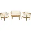 Image de Salon de jardin 4 places acacia huilé beige 10 cm