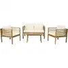 Image de Salon de jardin 4 places teck d’acacia beige