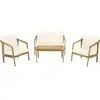 Image de Salon de jardin 4 places en bois beige