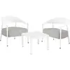 Image de Salon de jardin 2 places en acier blanc