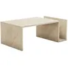 Image de Table basse en bois travertin 86 x 50 x 32 cm