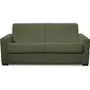 Image de Canapé convertible express 3 places en tissu bouclette vert kaki