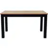 Image de Table à manger extensible effet bois 6/8 personnes, piètement noir
