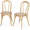 Image de Chaise en bois et rotin arrondie naturel (lot de 2)