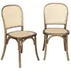 Image de Chaise en bois et rotin marron vieilli (lot de 2)