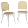 Image de Chaise en bois et rotin blanches (lot de 2)