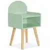 Image de Table de chevet chambre enfant, vert, pieds en pin