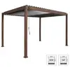 Image de Pergola bioclimatique aluminium 4x3m bois foncé