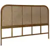 Image de Tête de lit en rotin foncé et cannage, 160cm