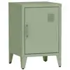 Image de Table de chevet en acier vert, 1 porte
