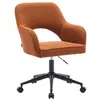 Image de Chaise de bureau à roulettes velours côtelé camel