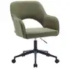 Image de Chaise de bureau à roulettes velours côtelé kaki