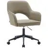 Image de Chaise de bureau à roulettes velours côtelé beige