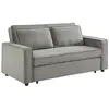Image de Canapé, banquette lit 2 places gris clair velours côtelé