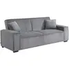 Image de Canapé convertible gris clair velours côtelé 3 places