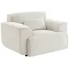 Image de Fauteuil velours côtelé blanc crème coussin fourni