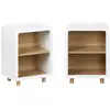 Image de Lot de 2 tables de chevet effet bois 2 niches