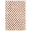 Image de Tapis intérieur shaggy 80x150cm damier vieux rose