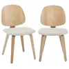 Image de 2 chaises placage chêne bouclette texturée gris