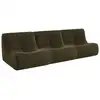 Image de 3 fauteuils chauffeuses bouclette texturée kaki