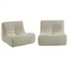 Image de 2 fauteuils chauffeuses bouclette texturée beige