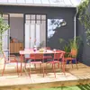 Image de Table de jardin métal 2 fauteuils 4 chaises terracotta