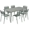 Image de Table de jardin métal 2 fauteuils 4 chaises kaki