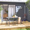 Image de Table de jardin métal 2 fauteuils 4 chaises anthracite