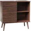 Image de Buffet décor bois noyer avec porte coulissante