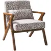 Image de Fauteuil scandinave bois d'hévéa imprimé léopard