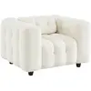 Image de Fauteuil 1 place bouclette texturée capitonné crème