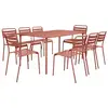 Image de Table de jardin métal 8 chaises terracotta