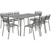 Image de Table de jardin métal 8 chaises kaki