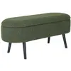 Image de Banc coffre, bout de lit bouclette texturée, kaki