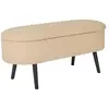 Image de Banc coffre, bout de lit bouclette texturée, beige