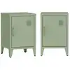 Image de Lot de 2 tables de chevet en acier 1 porte, vert