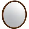 Image de Miroir rond en bois de pin d60cm noyer