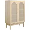 Image de Meuble à chaussures, petit buffet 2 portes cannage