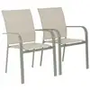 Image de Lot de 2 fauteuils de jardin empilables kaki