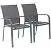 Image de Lot de 2 fauteuils de jardin empilables anthracite