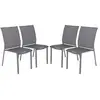 Image de Lot de 4 chaises de jardin empilables anthracite