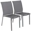 Image de Lot de 2 chaises de jardin empilables anthracite