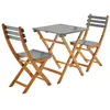 Image de Table de jardin pliable acacia 2 chaises kaki