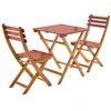 Image de Table de jardin pliable acacia 2 chaises terracotta