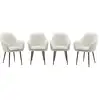 Image de Lot de 4 fauteuils bouclette et pieds metal