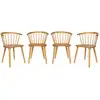 Image de Lot de 4 chaises naturelles à barreaux en bois et contreplaqué
