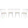 Image de Lot de 4 chaises blanches en bois et cannage